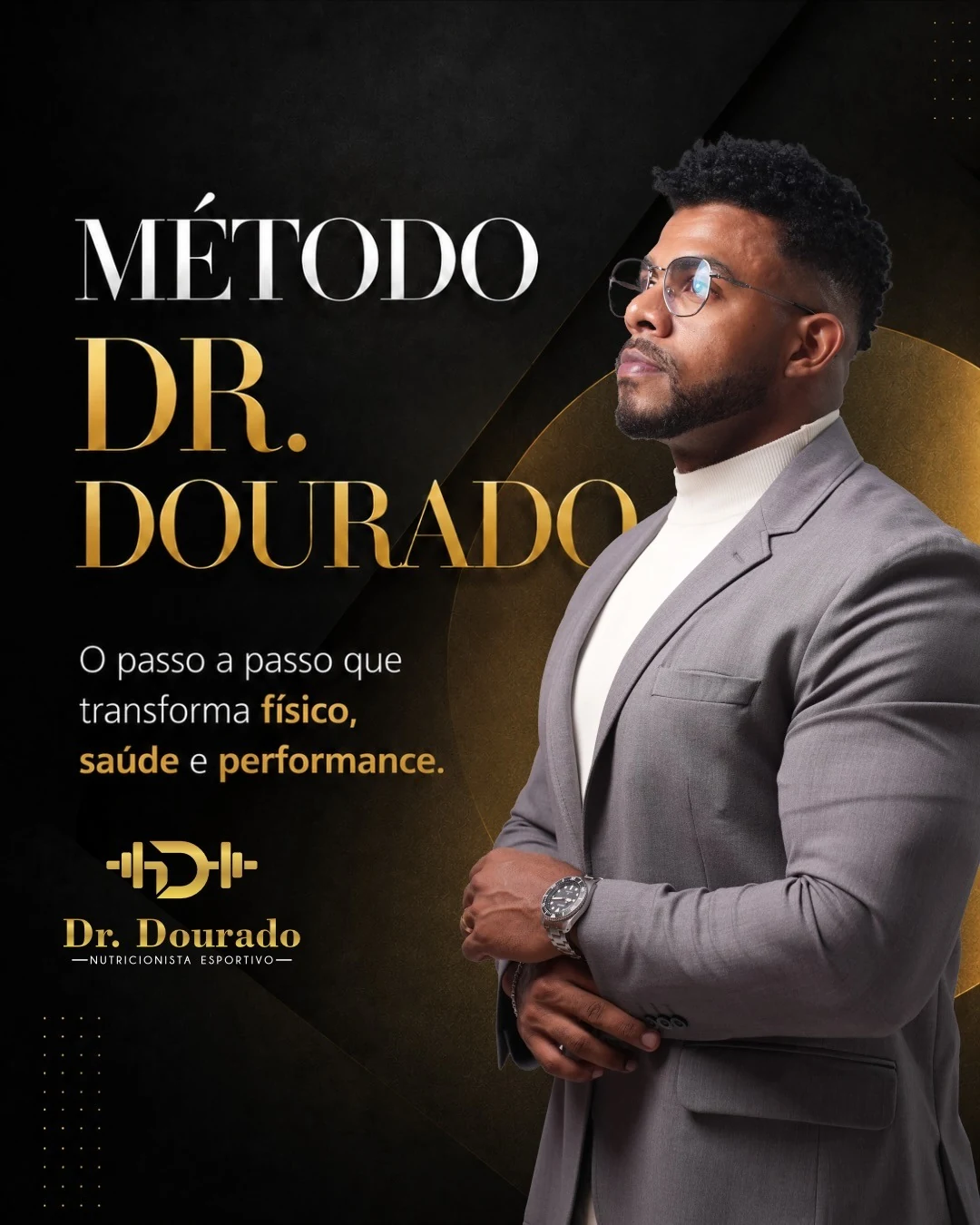Capa do Método Dr. Dourado com retrato profissional de terno