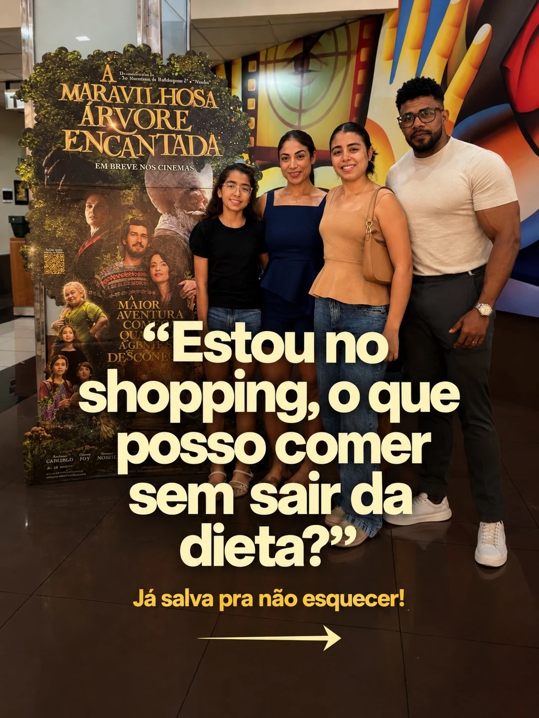 Dr. Dourado no shopping em conteúdo sobre o que comer sem sair da dieta